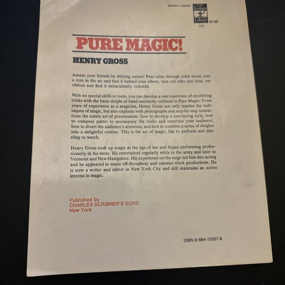 Pure Magic Book By Henry Gross Vintage 1978 First Edition Paperback TORN COVER - Picture 10 of 13